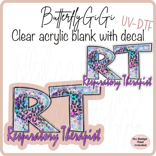 Medical Leopard Print RT Respiratory Therapist