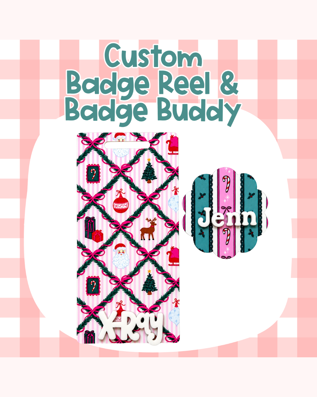Santa Presents Badge Custom Acrylic Design