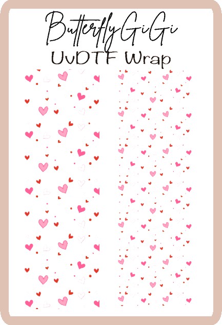 Scattered Hearts UV Dtf Wrap