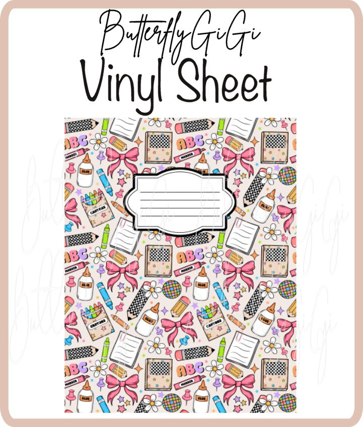 Vinyl Notebook School checkered Cover
