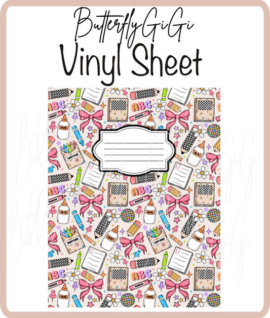 Vinyl Notebook School checkered Cover