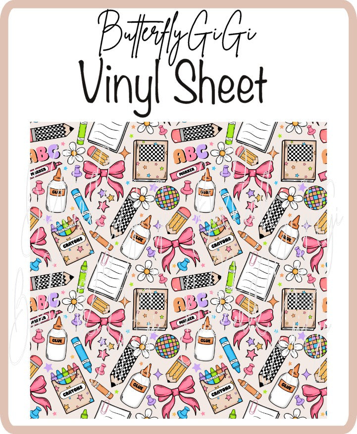 Vinyl School Checkered Sheet