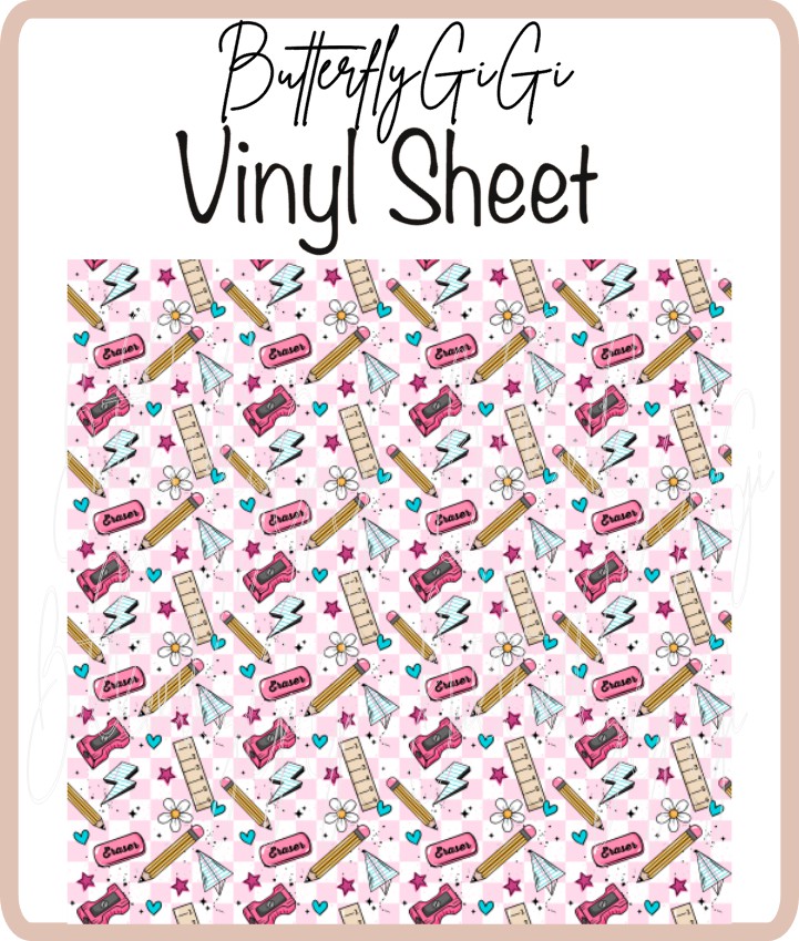 School Things Vinyl Sheet