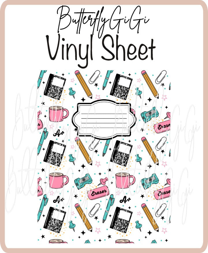 Vinyl Notebook School Tools Cover