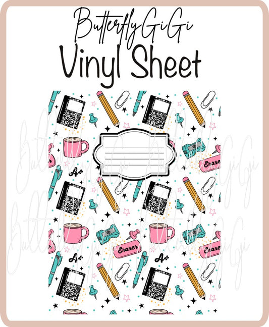 Vinyl Notebook School Tools Cover