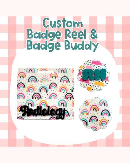 Abstract Doodle Badge Reel Badge Buddy Custom Acrylic Design