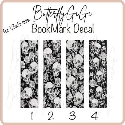 Skeleton Black Bookmark Decal
