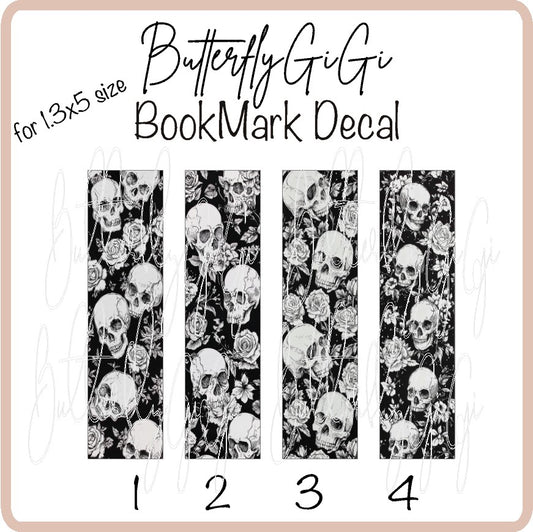 Skeleton Black Bookmark Decal
