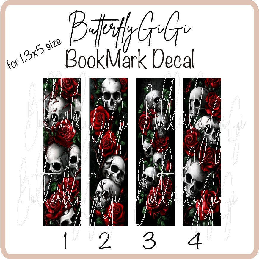 Skeleton roses Bookmark Decal