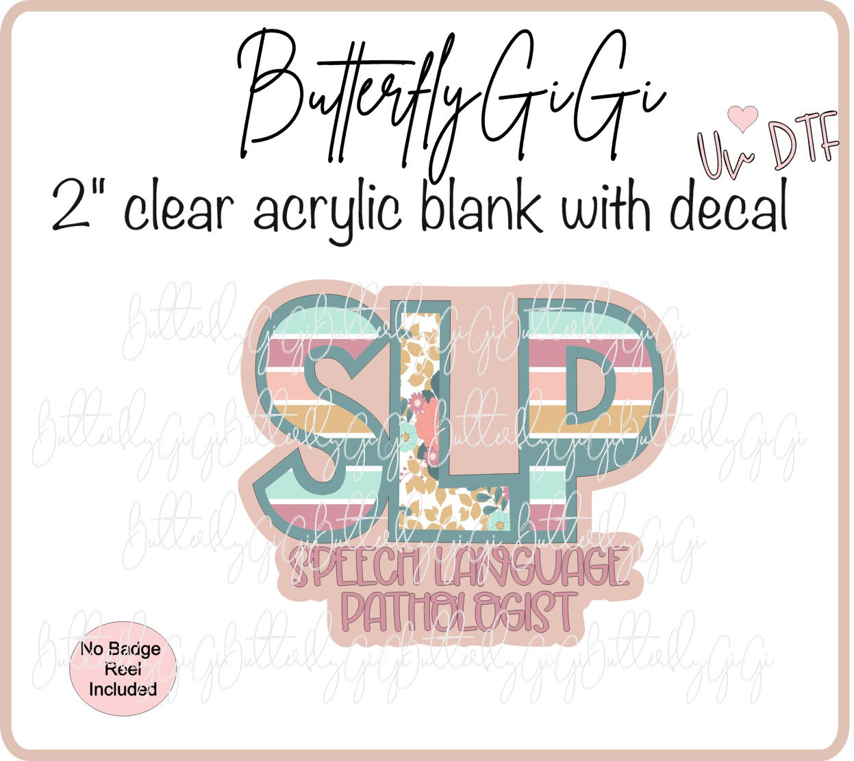 UVDTF Medical Striped Floral Occupation Title