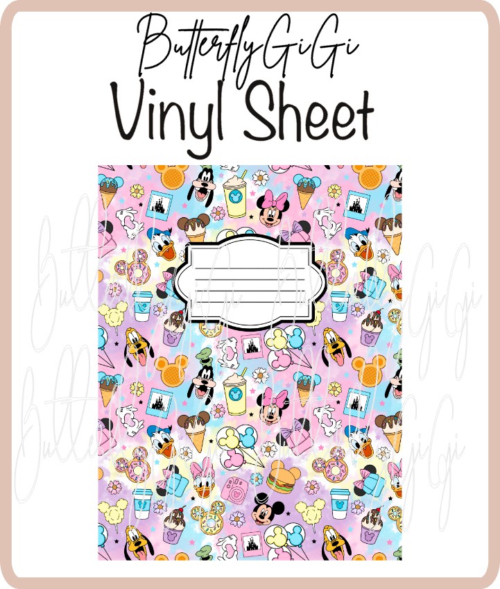 Vinyl Notebook Snacks ears Cover