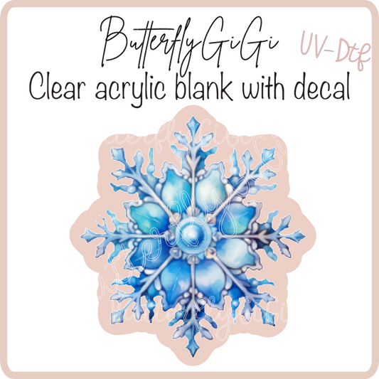 Snowflake Blue UvDTF