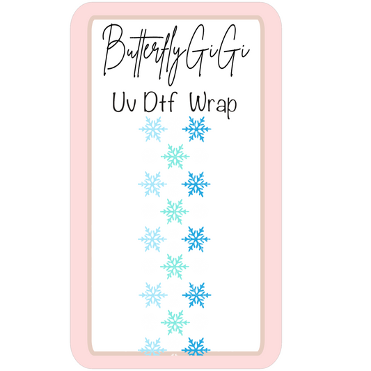 Wrap Snowflakes Blue UV Dtf