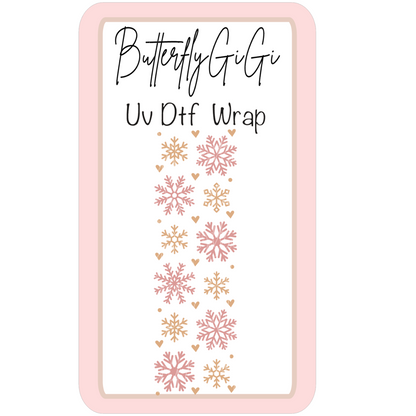 Wrap Snowflakes Pink UV Dtf