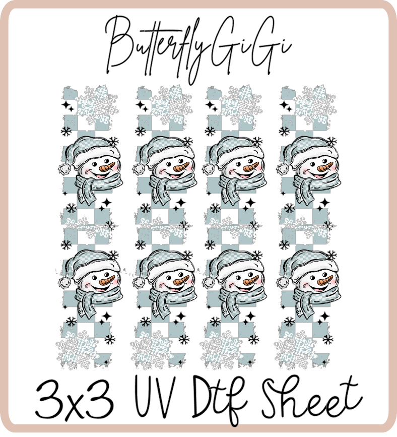 Snowman 3x3 UVDtf Sheet