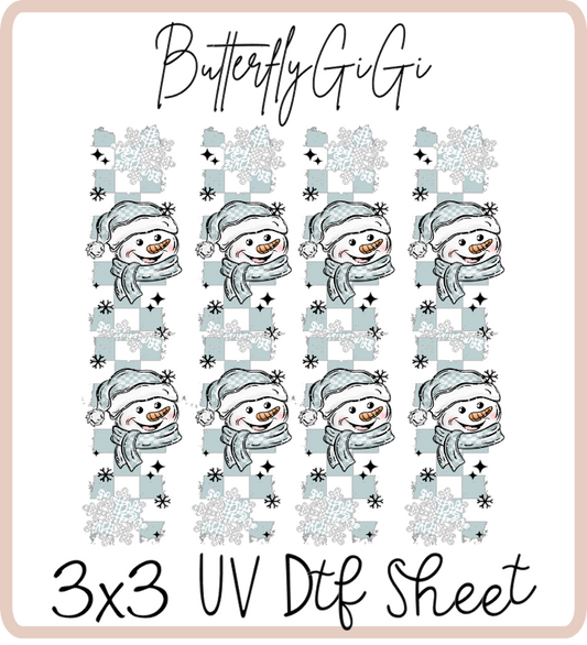 Snowman 3x3 UVDtf Sheet