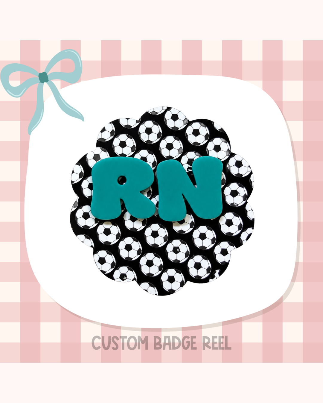 Soccer Sports Badge Reel Custom Acrylic Design