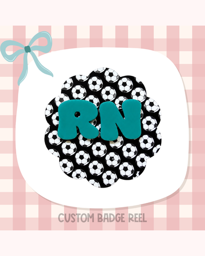 Soccer Sports Badge Reel Custom Acrylic Design