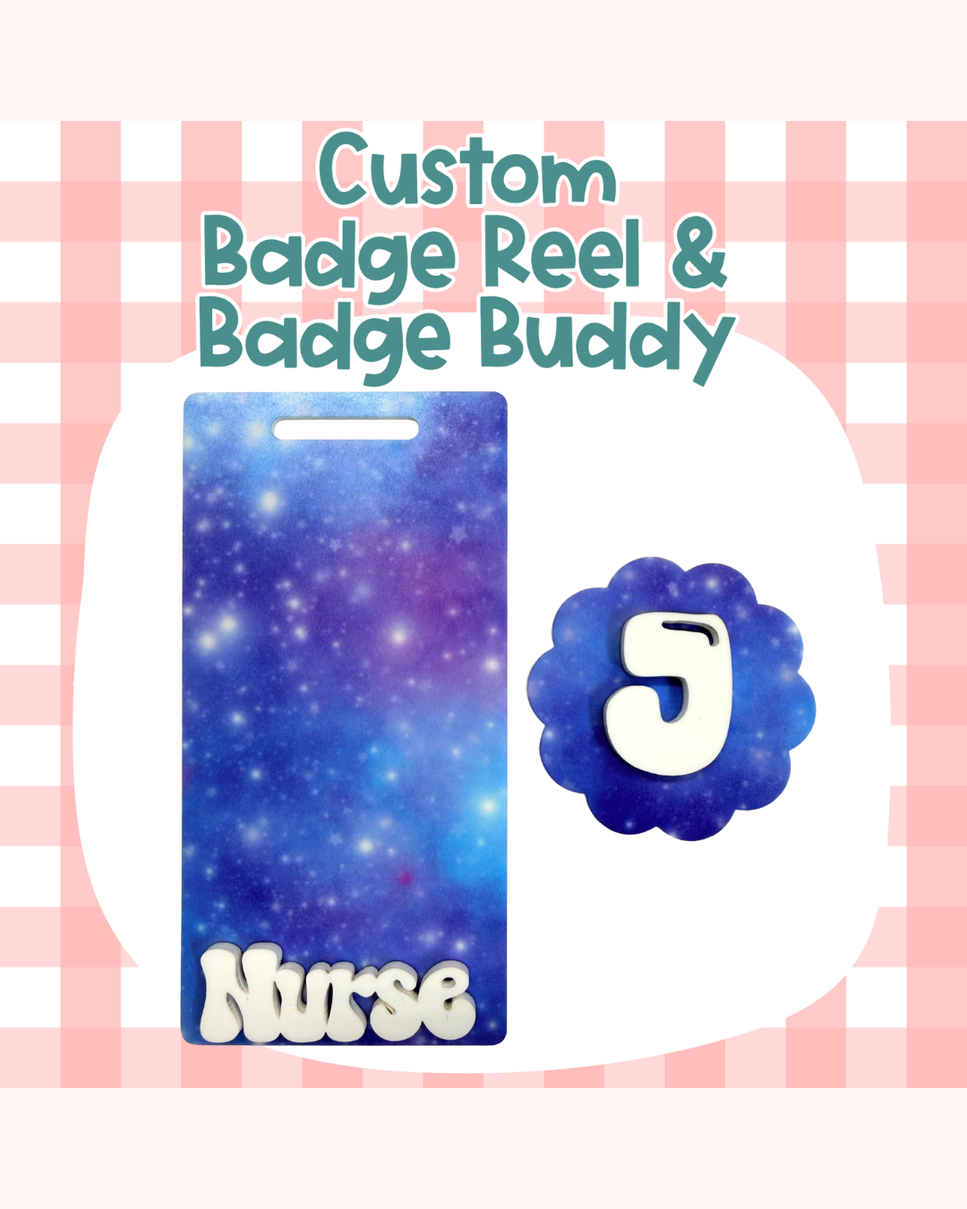 Space Vibes Badge Reel Badge Buddy Custom Acrylic Design