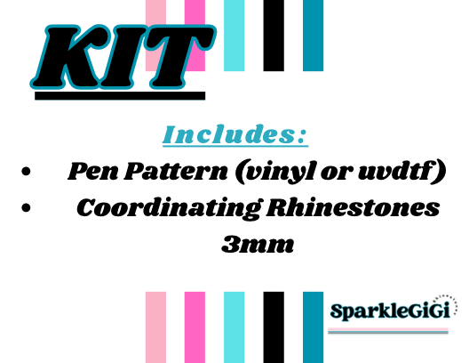 Syringe Rhinestone Pen Wrap Template