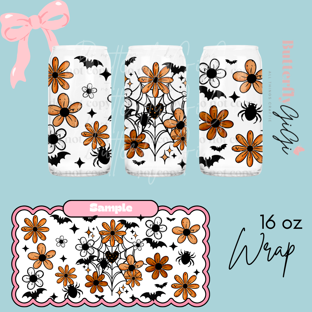 Spiderweb Florals 16oz UVDTF Wrap