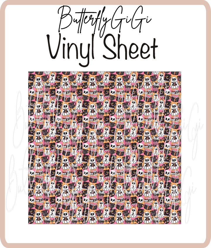 Vinyl Spooky Read a Latte Sheet