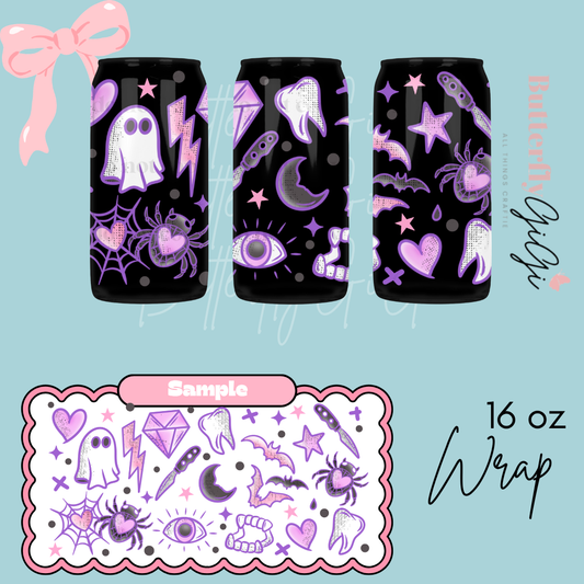 Spooky Tattoos 16oz UVDTF Wrap