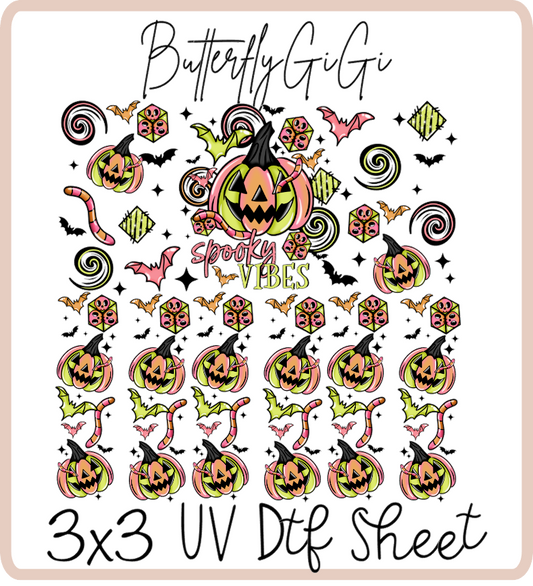 Spooky vibes 3x3 UVDtf Sheet