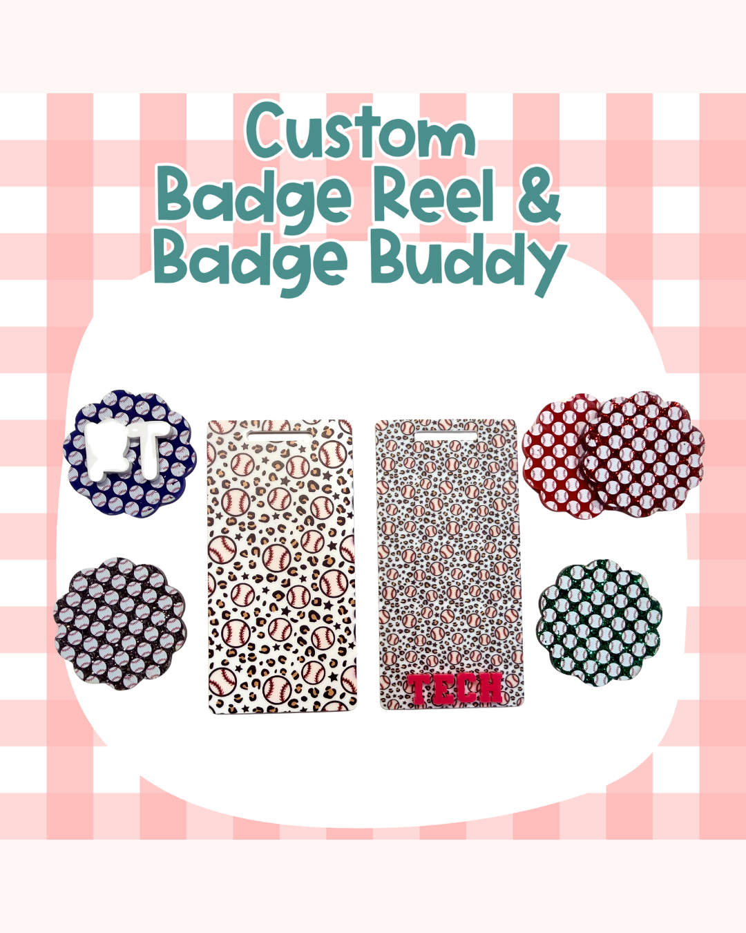Baseball Sports Badge Reel Badge Buddy Custom Acrylic Design