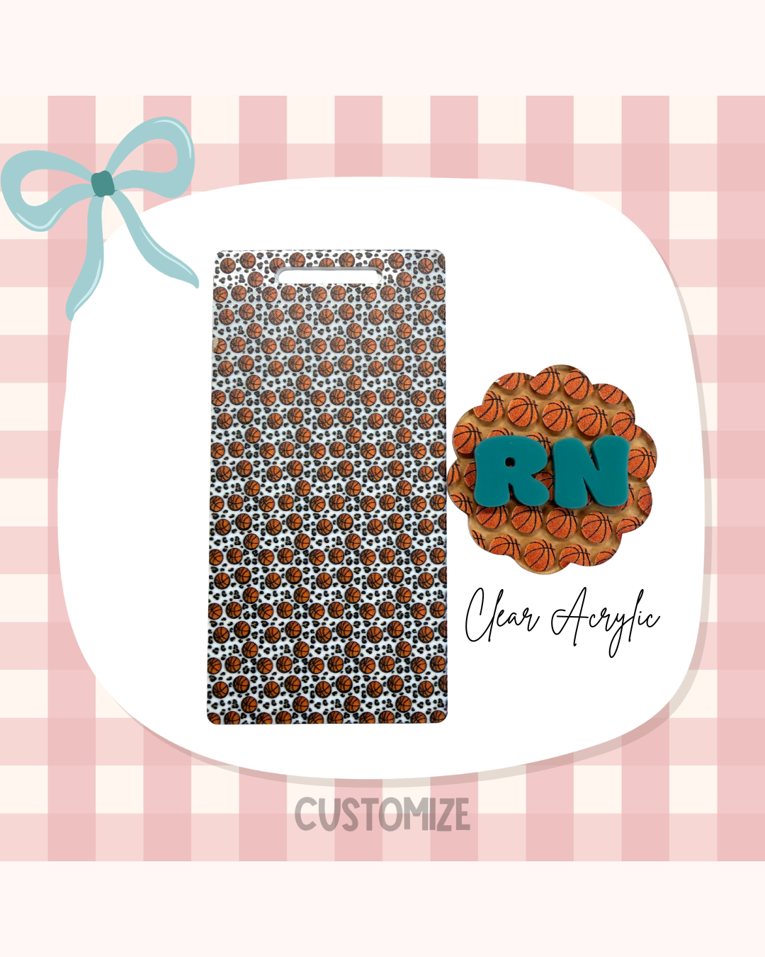 Basketball Badge Reel Badge Buddy Custom Acrylic Design