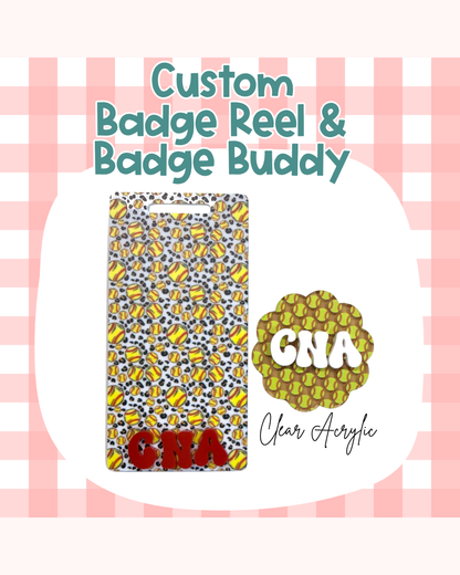 Softball  Badge Reel Badge Buddy Custom Acrylic Design