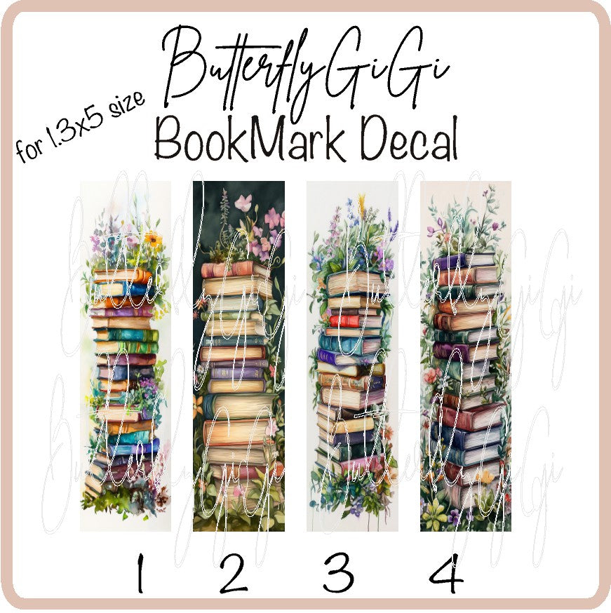 Stack of Books Bookmark Decal