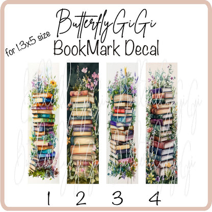 Stack of Books Bookmark Decal
