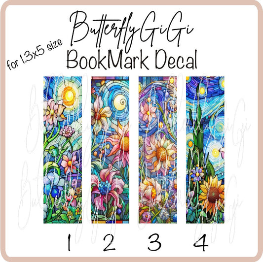 Stained Glass Bookmark Decal