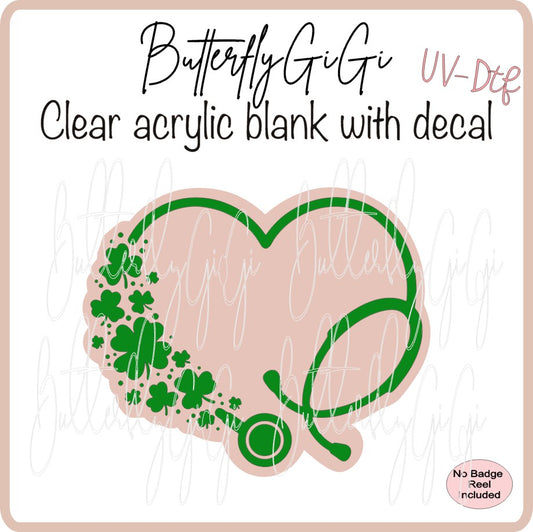 UVDTF Holiday St Patty Stethoscope Heart