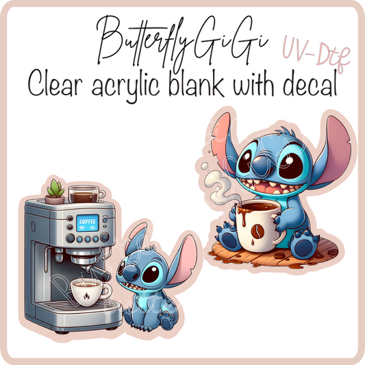 Stitch Coffee BFF UvDTF