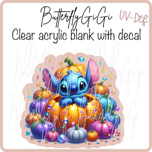 UVDTF Halloween Blue Alien Pumpkin