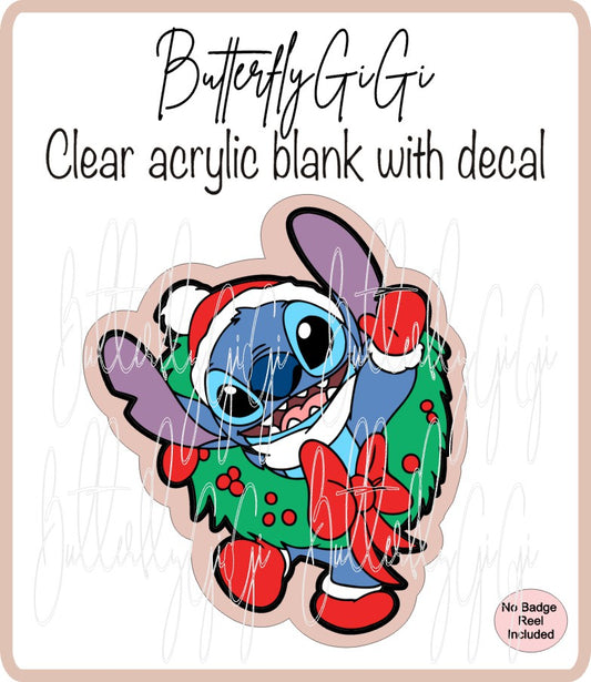 Christmas Blue Alien Wreath