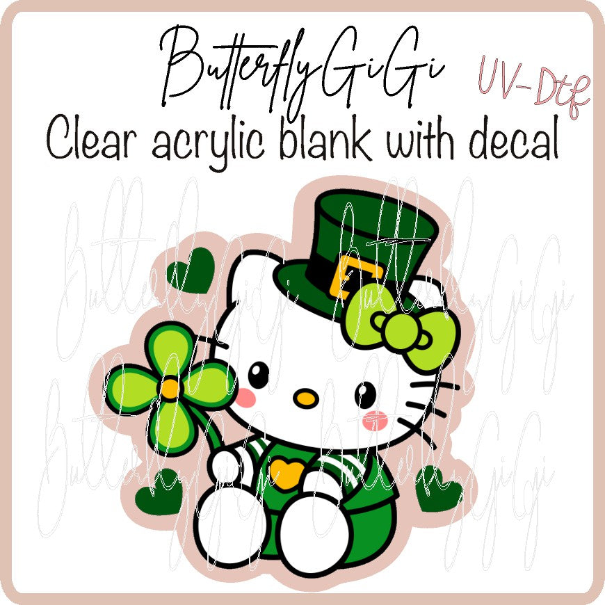 St Patty Kitty UvDTF