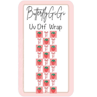 Wrap Strawberry Checkered Uv Dtf