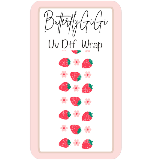 Wrap Strawberry Daisy UV Dtf