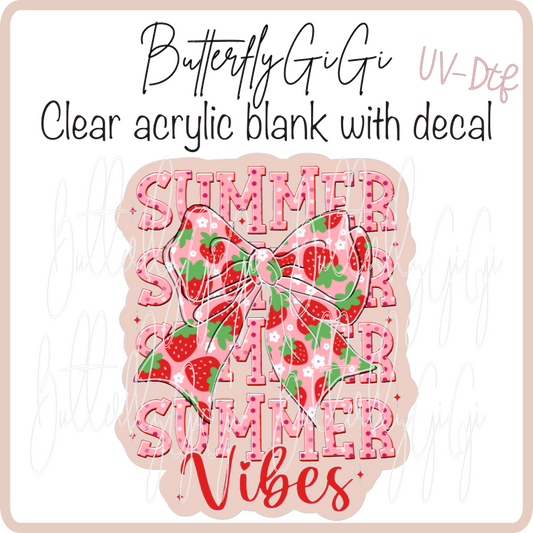 Strawberry Summer Vibes UvDTF