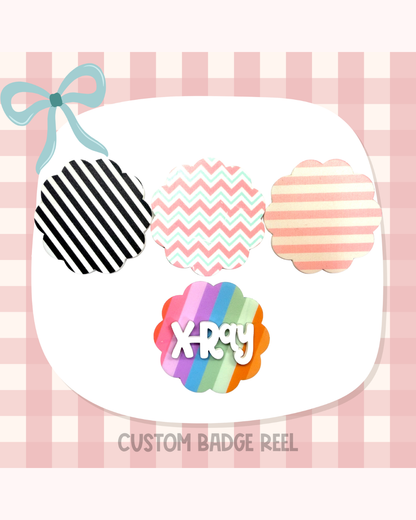 Stripes Badge Reel Custom Acrylic Design