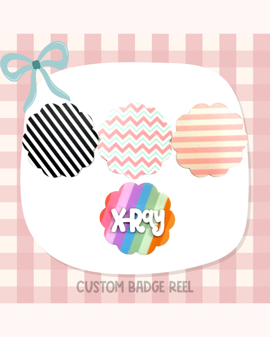 Stripes Badge Reel Custom Acrylic Design