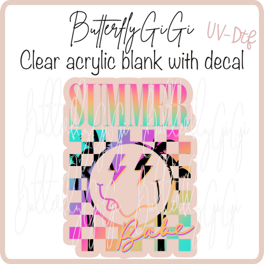 Summer Vibes Checkered UvDTF