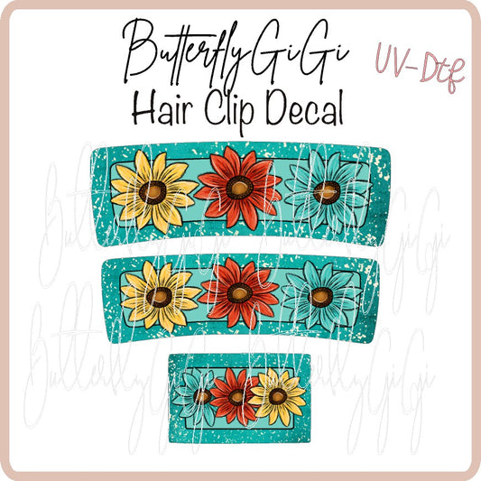 Sunflower Hair Clip DECAL UV DTF