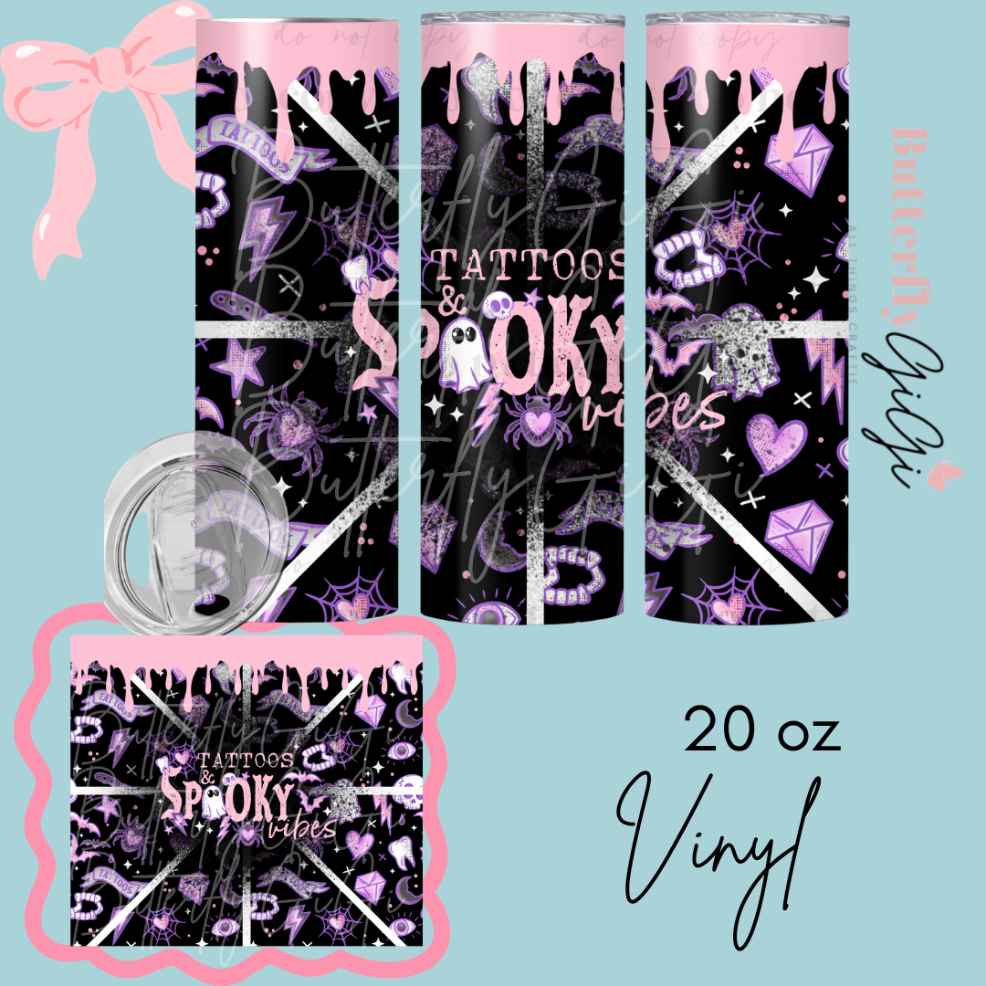 Tattoos and Spooky Vibes 20oz Vinyl Wrap
