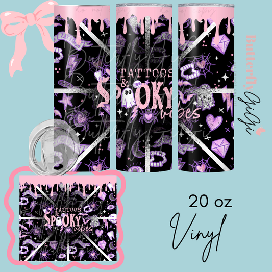 Tattoos and Spooky Vibes 20oz Vinyl Wrap