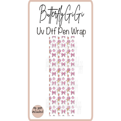 Wrap Teacher Apple Pink Pencil Uv Dtf