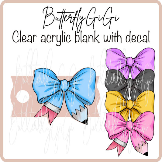.Tumbler Plate Teacher Bow